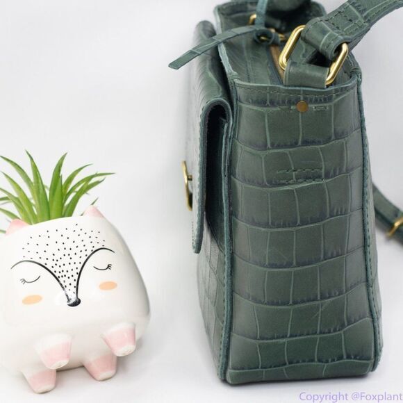 New! Madewell The Mini Abroad Crossbody Bag‎ Croc Embossed Leather - Picture 7 of 16